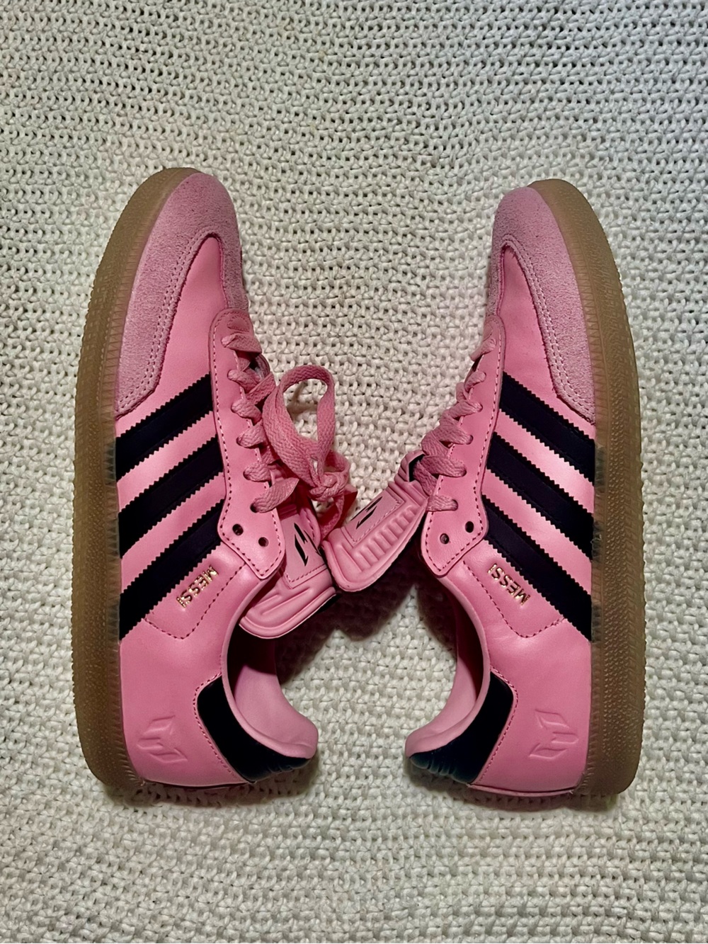 adidas Pink and Black Messi Samba Sneaker - Picture 4 of 6